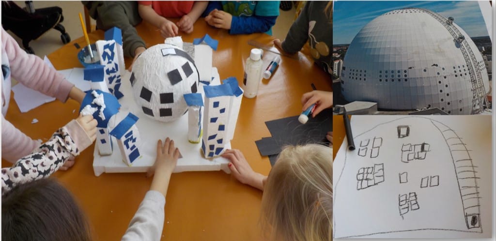 Kreativa och utforskande barn på förskolan Piazzan