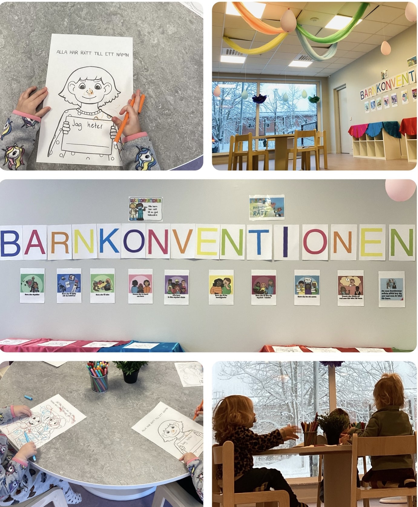 Tellusbarn Kulturförskolan Smedby firar Barnkonventionens dag