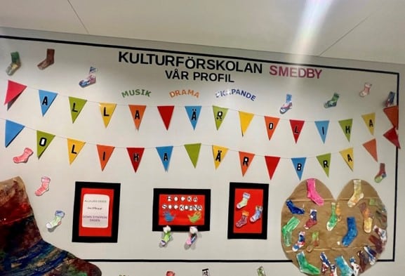 Rocka sockorna dagen på kulturförskolan Smedby